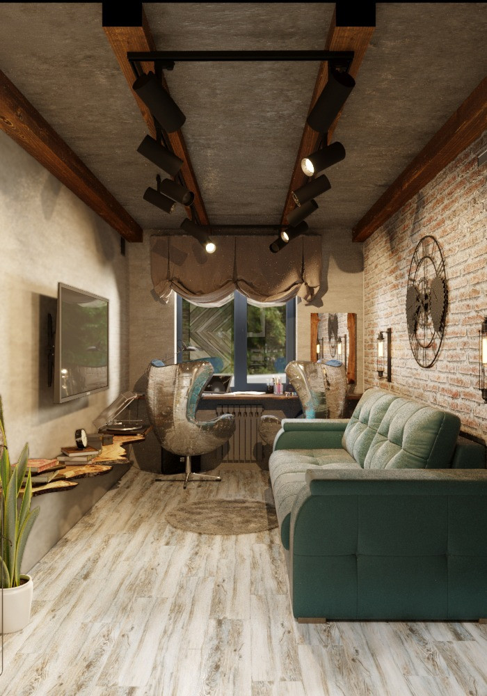 Проект однокомнатной квартиры в стиле лофт