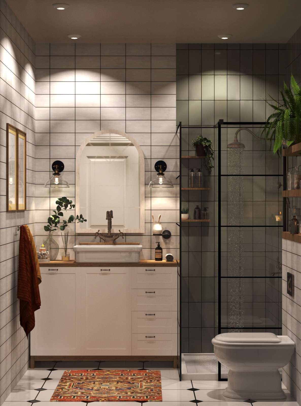 Ванная в стиле Фарм Хауз