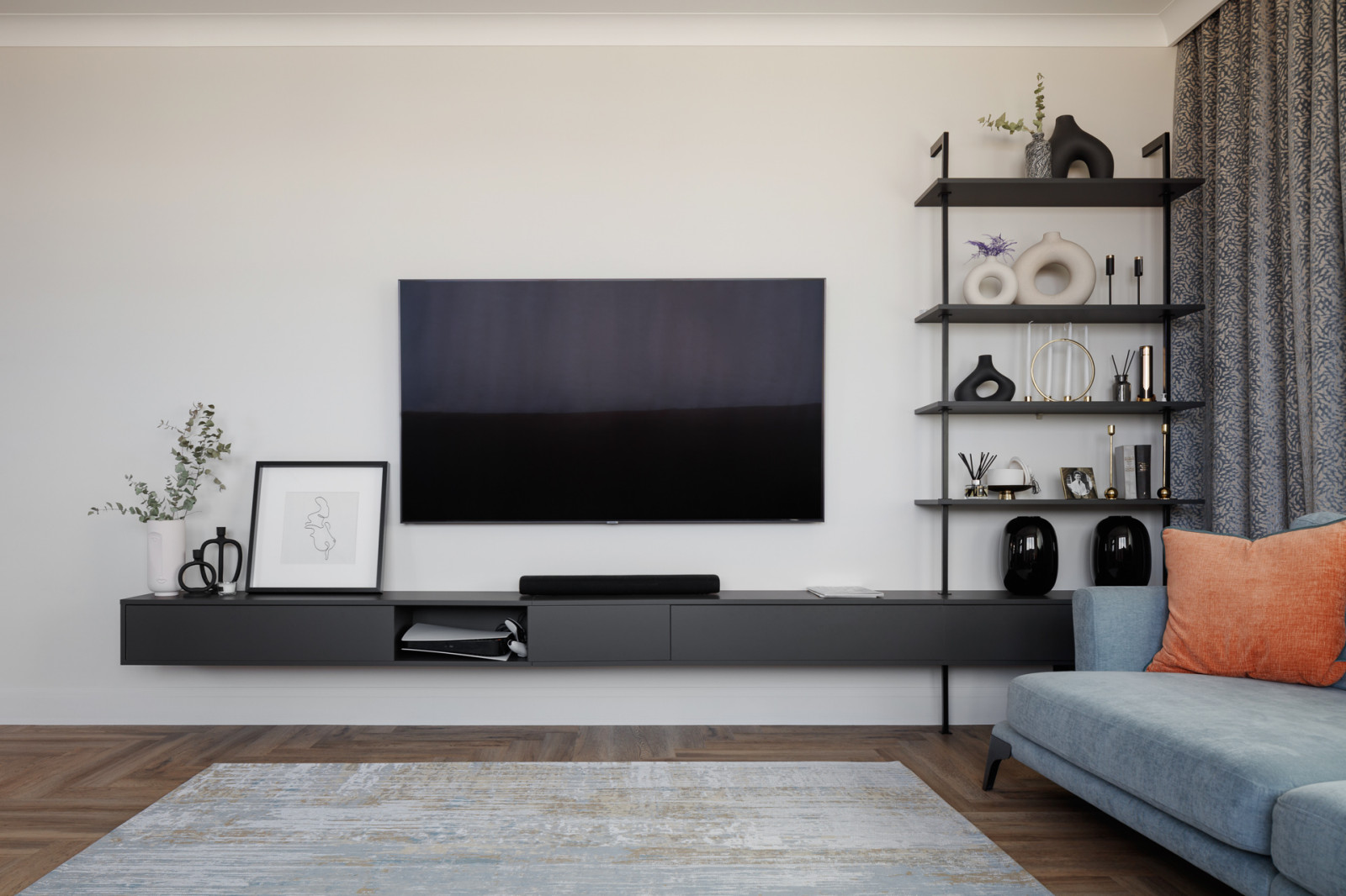 Тв-тумба со стеллажом