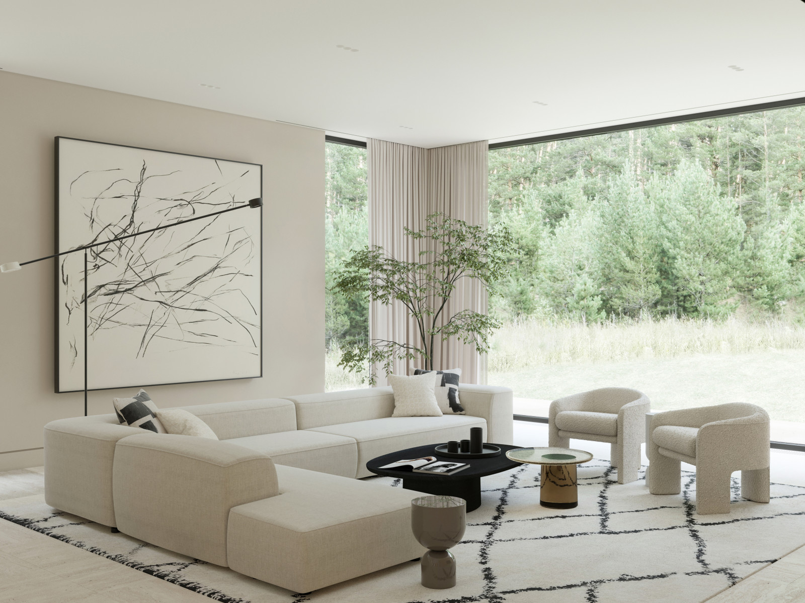 Дом с панорамными окнами.