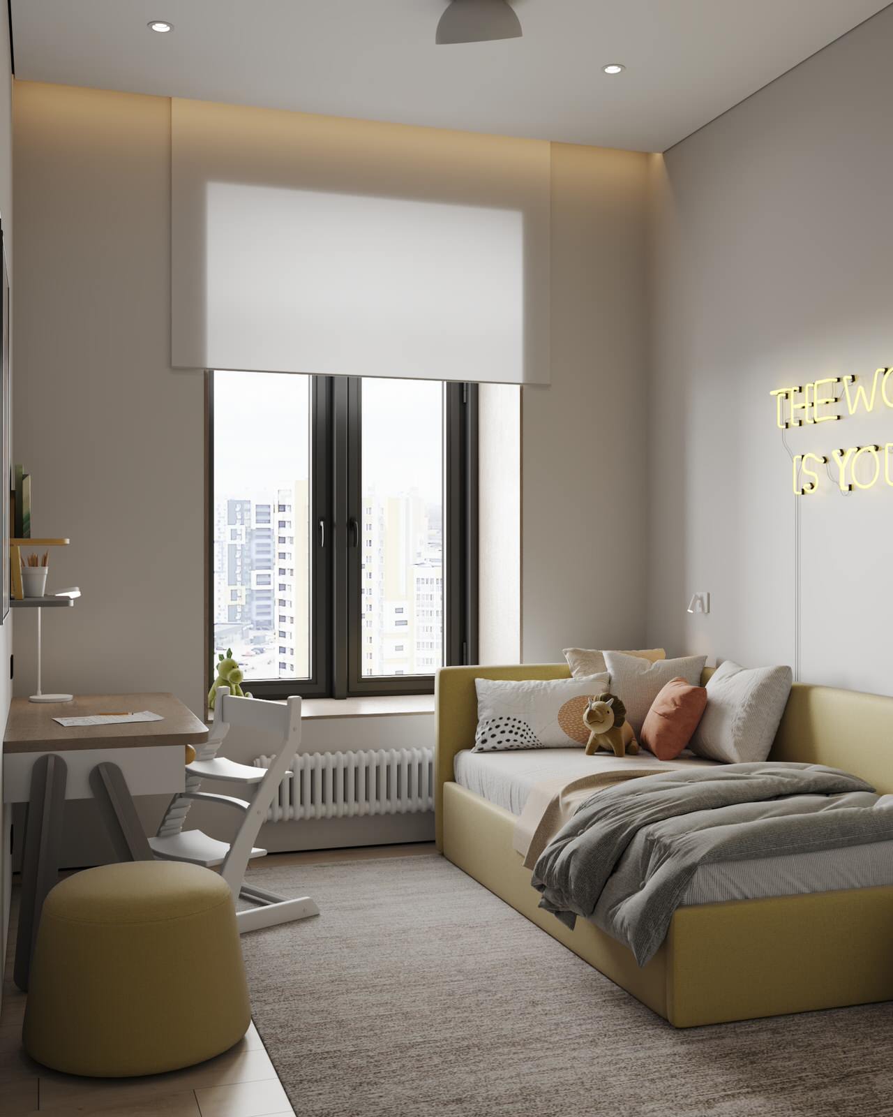 Минималистичная детская (Трехкомнатная квартира, Пенза)