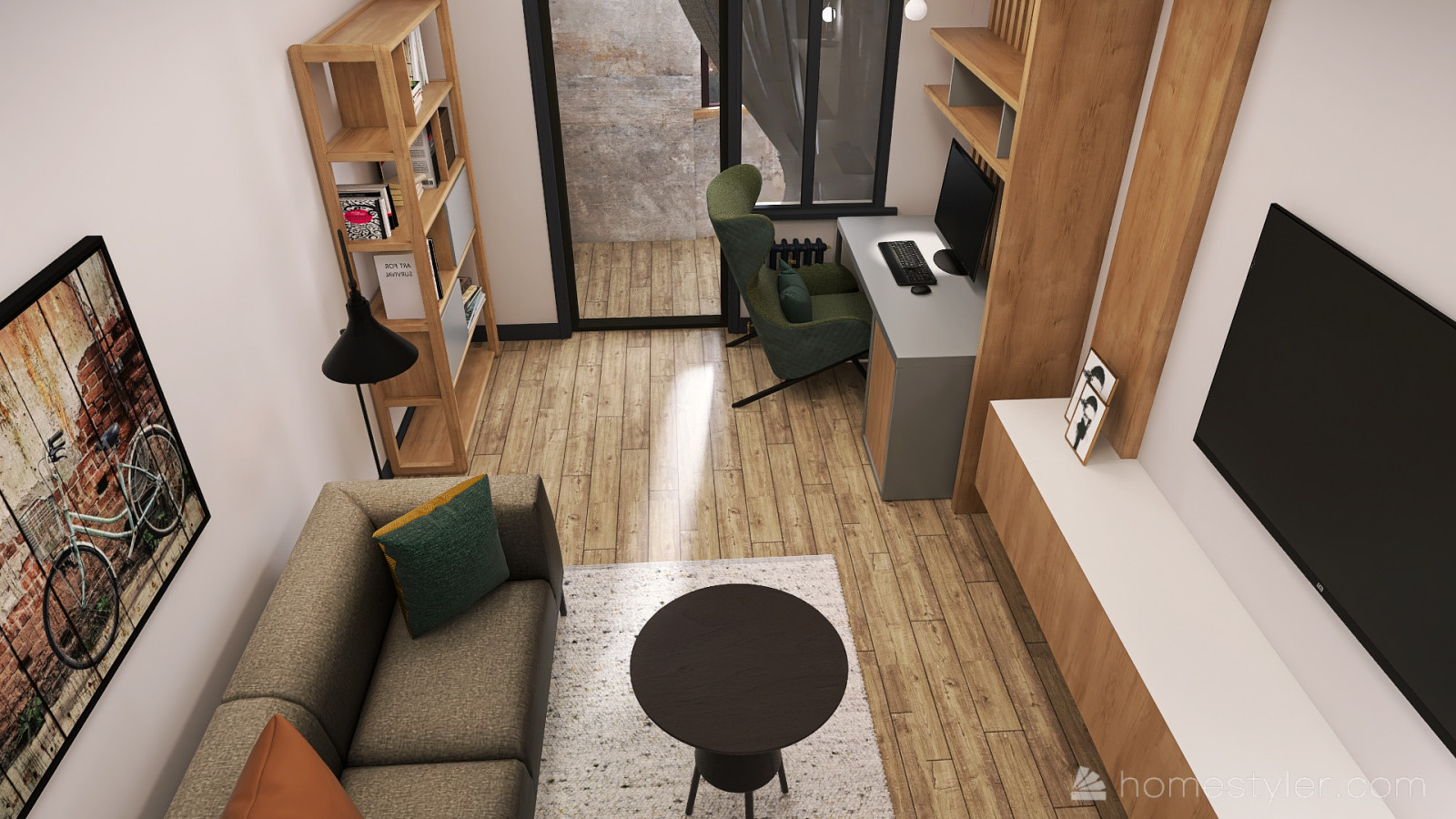 Брутальная трехкомнатная квартира в современном стиле с элементами лофта.