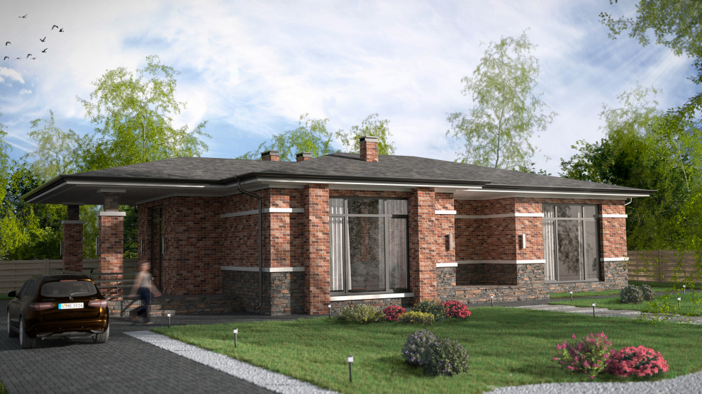 Обложка проекта: Проект одноэтажного дома с. Отрадное|170 м2|Воронежская обл.