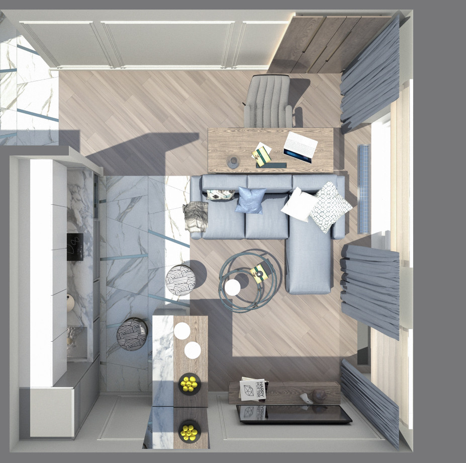 Проект интерьеров частной квартиры  в ЖК «Дискавери»