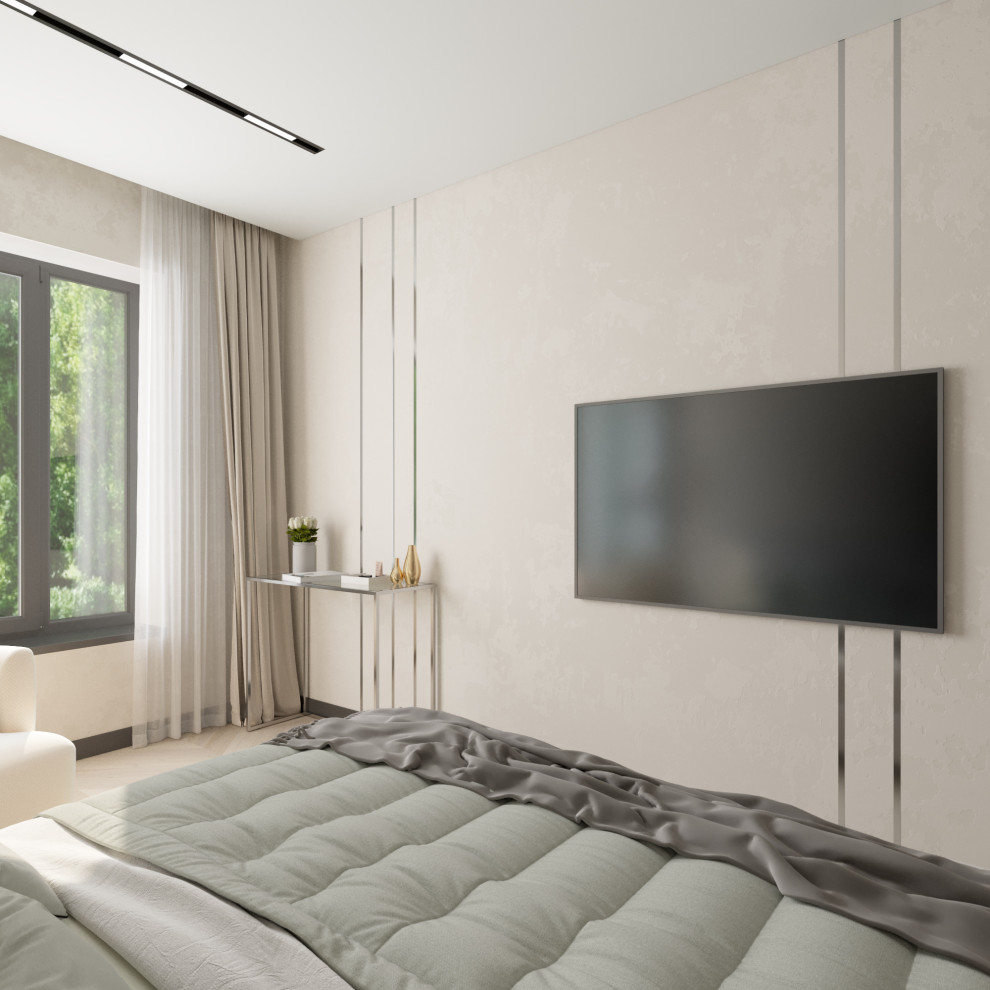 Спальня в тёплых тонах