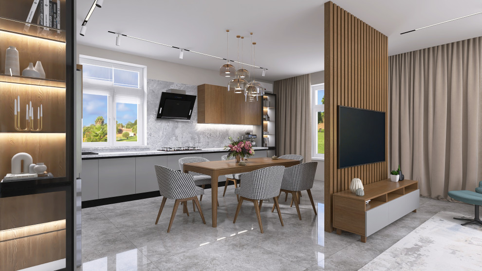 Кухня-гостиная в частном доме, Московская область