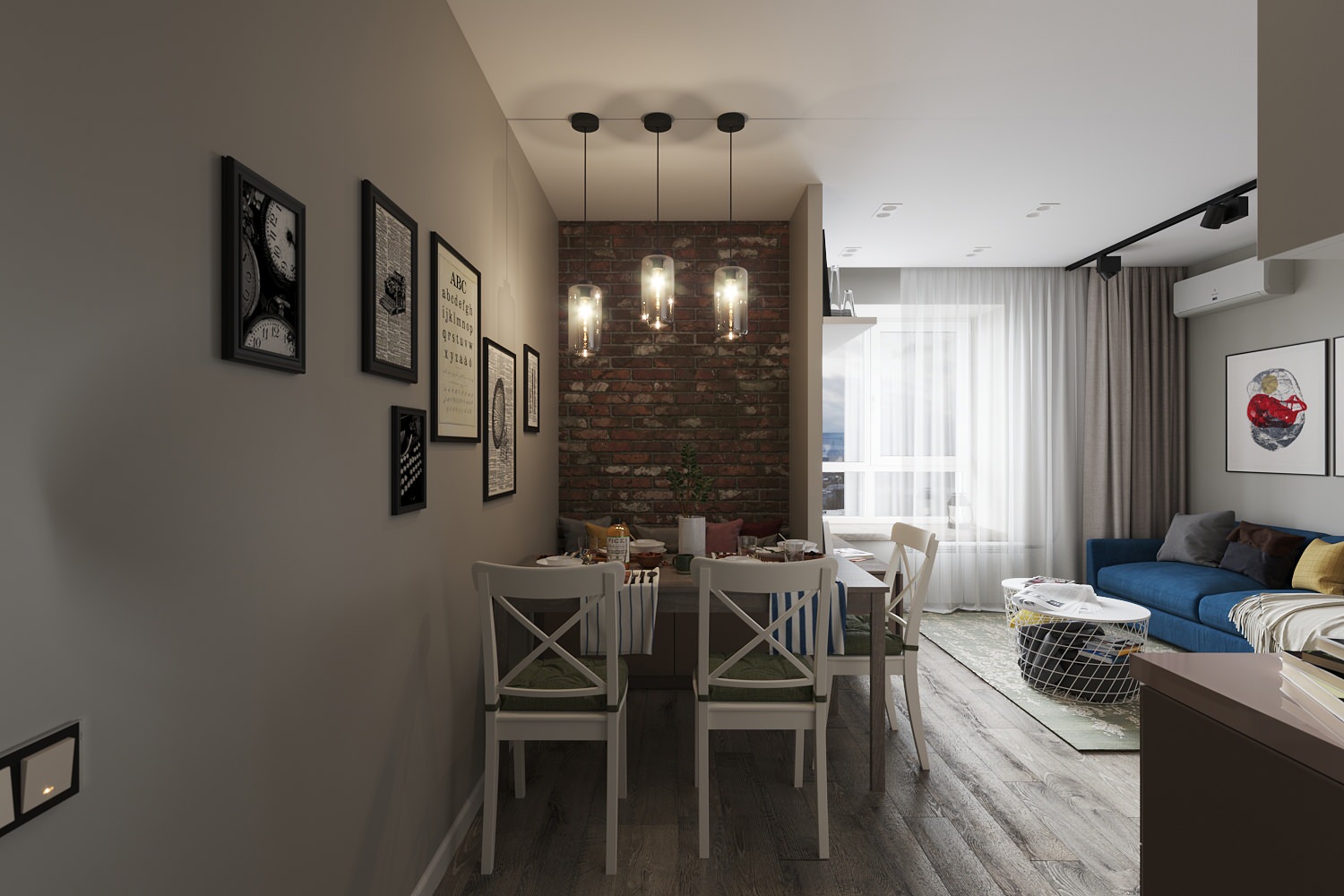 Квартира с элементами лофт и скандинавского стиля