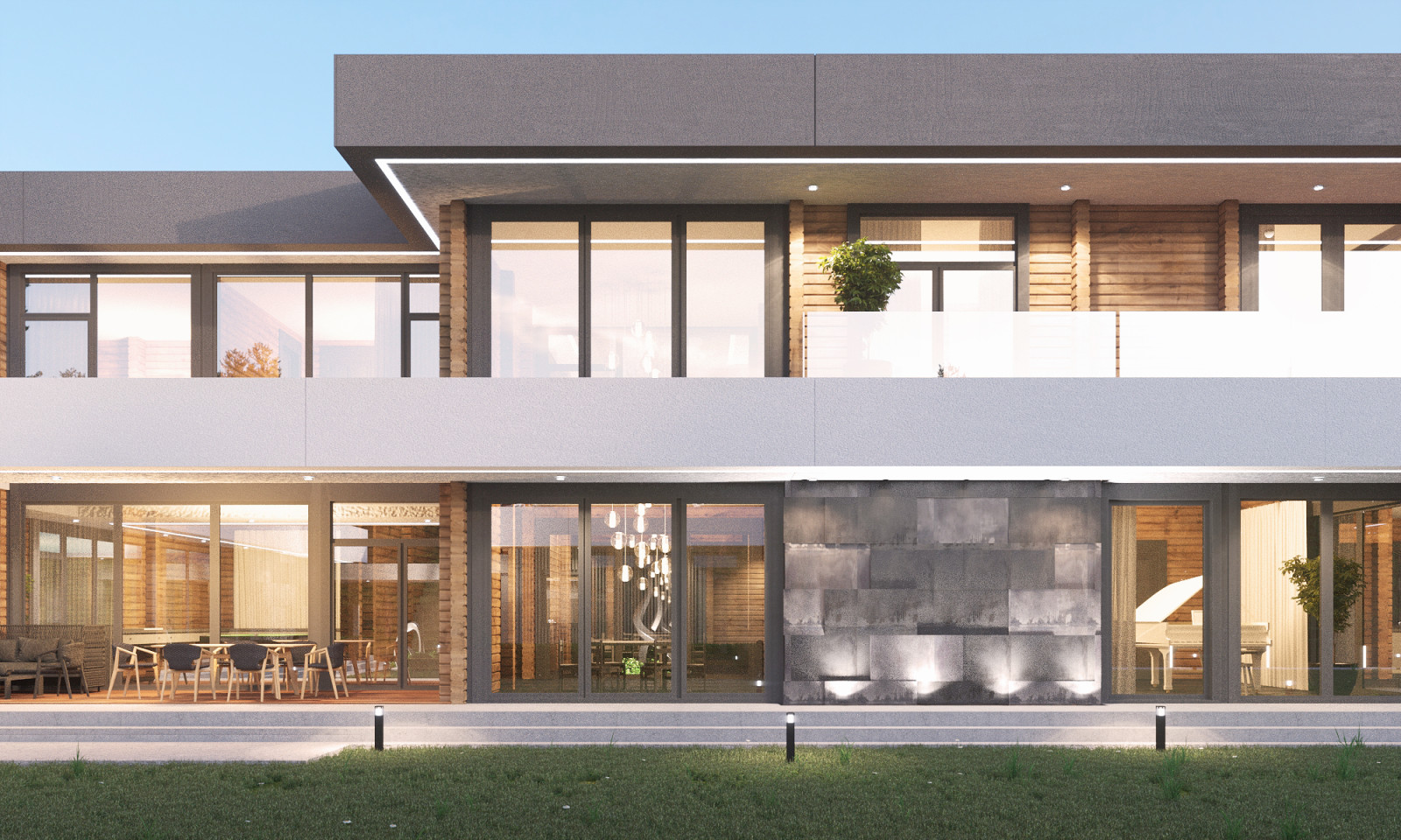 Проект дома из бруса в стиле минимализм