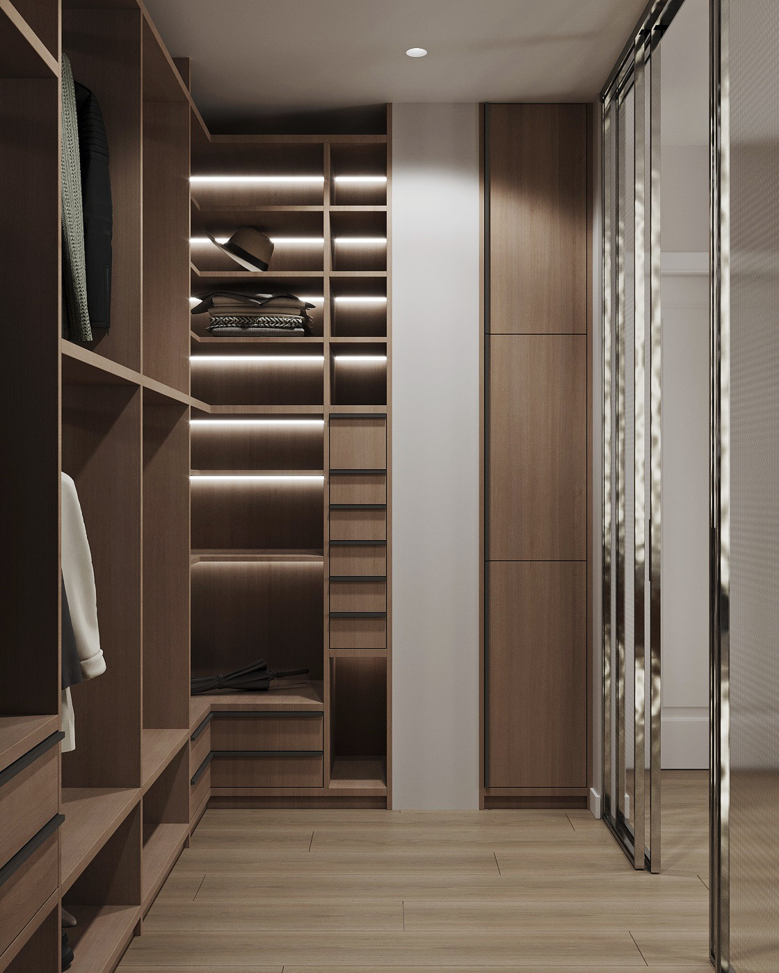 Обложка проекта: Спальная с выделенной гардеробной из проекта двухкомнатной квартиры