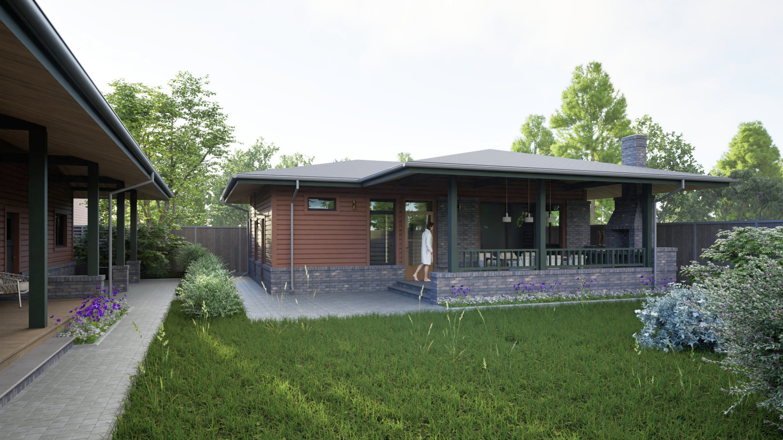 Индивидуальный жилой дом деревянной конструкции.