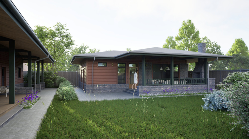 Индивидуальный жилой дом деревянной конструкции.