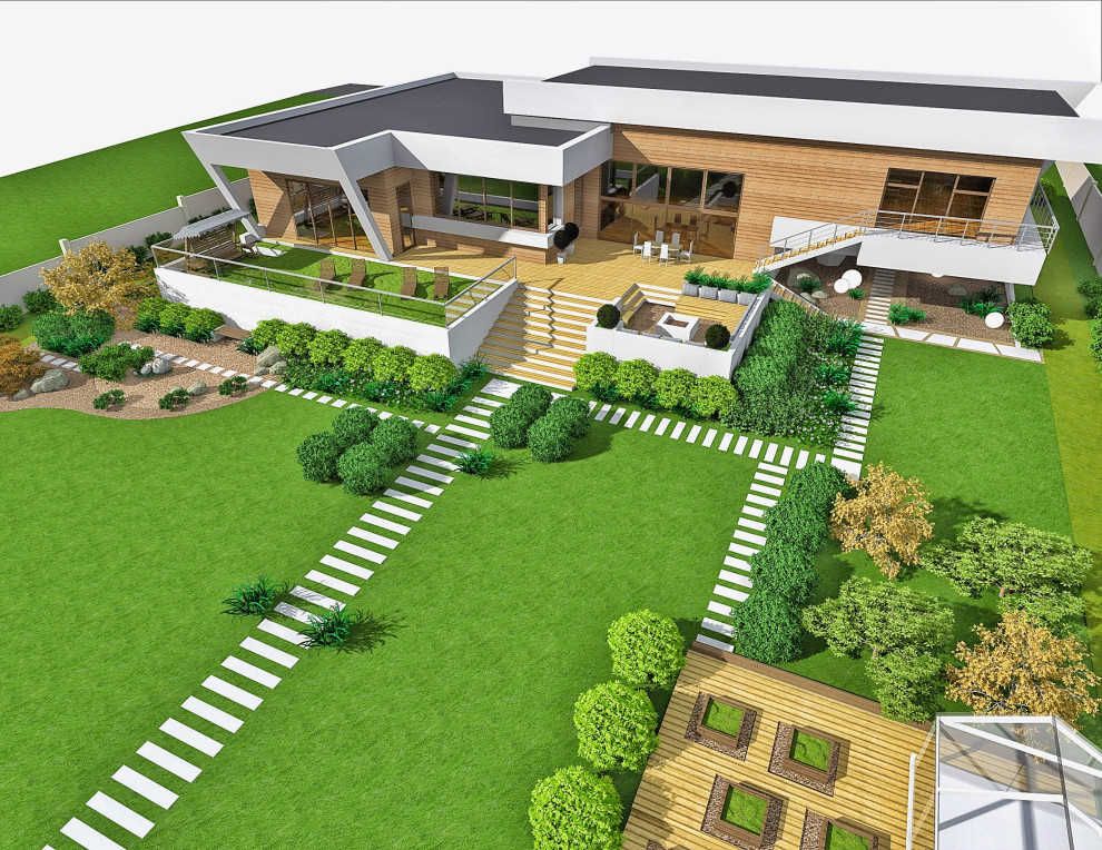 Ландшафтный дизайн проект участка КП Наутилус, Мельничная Падь, Иркутск