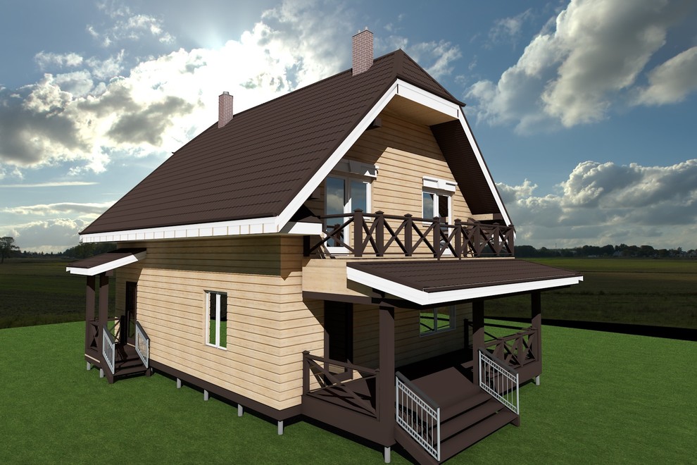 Проект дома из бруса 187 м2 - 2 этажа