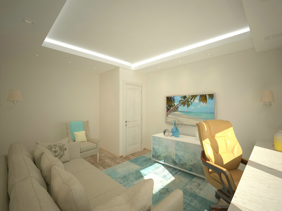 Дизайн-проект 3-комнатной квартиры. Кабинет. Вода