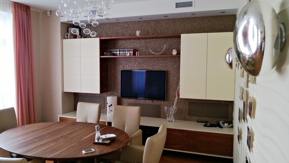 Шпон зебрано и белый глянец