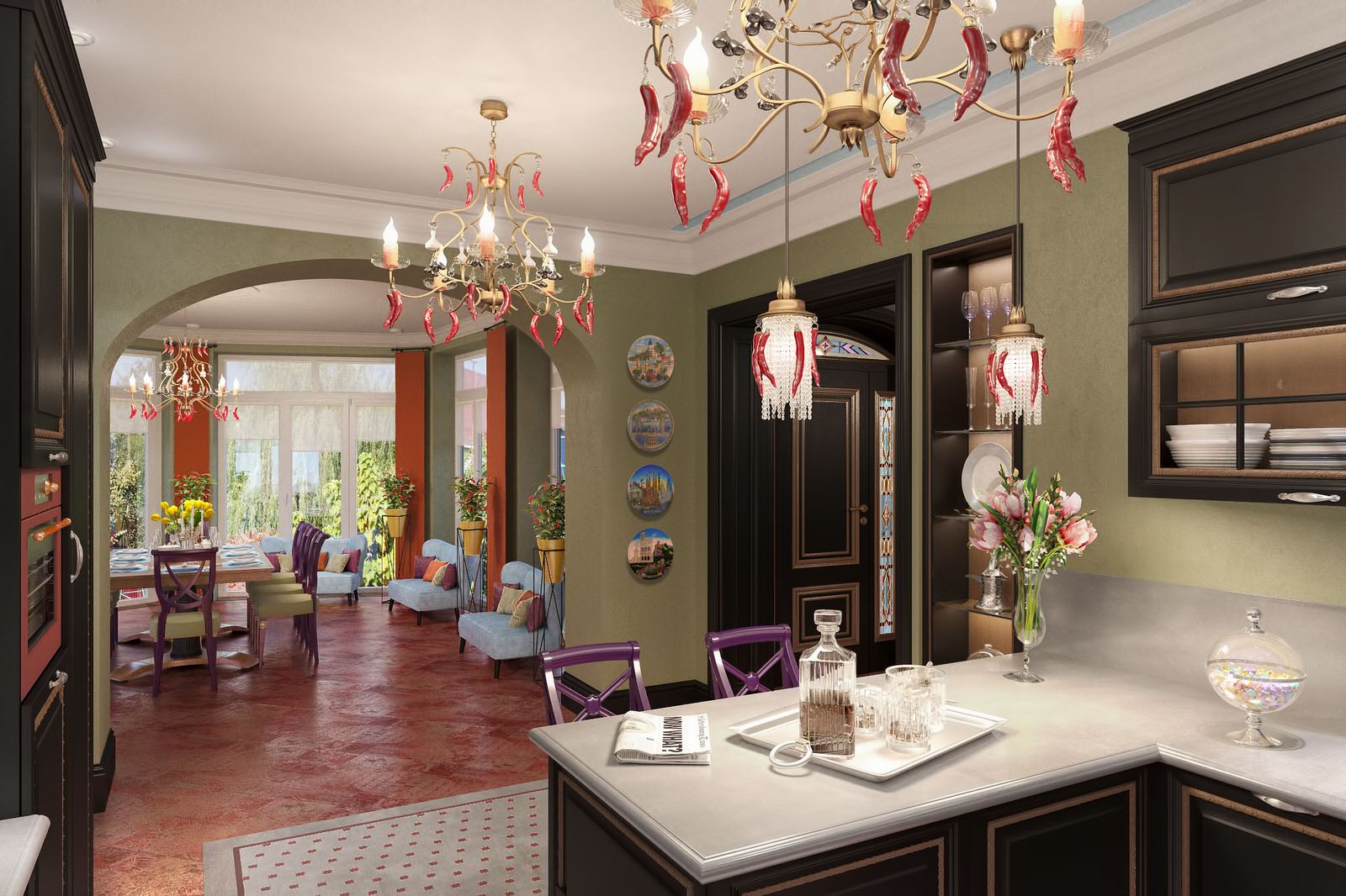 Жилой дом на ул. Брусничной, кухня-столовая