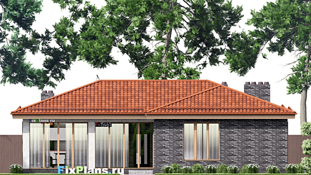 Проект одноэтажного дома 16х11м S124м2 F-15461