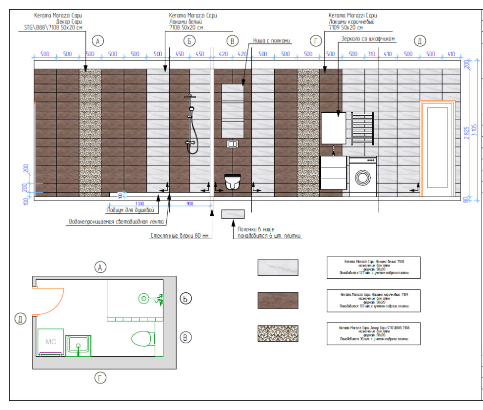 Раскладка плитки