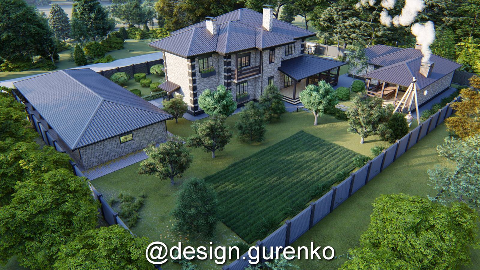 Обложка проекта: Проект жилого дома в стиле Ф.Л. Райта