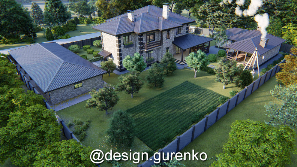 Обложка проекта: Проект жилого дома в стиле Ф.Л. Райта