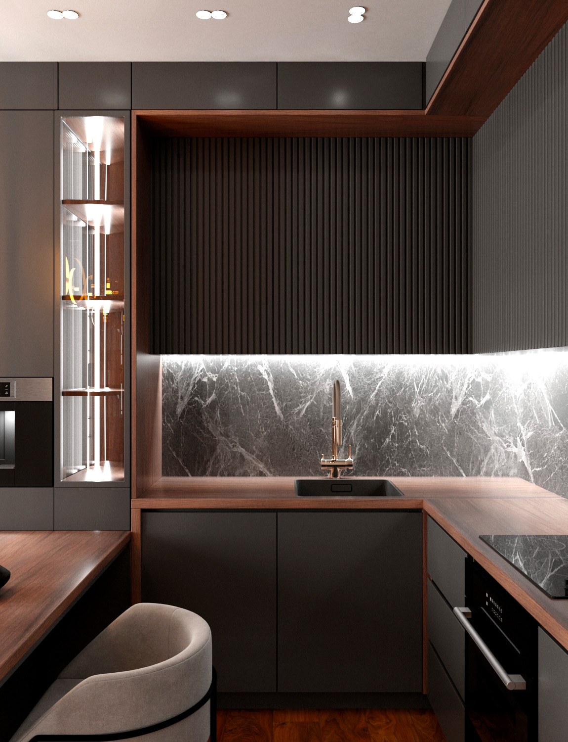 Дизайн-проект кухни-гостиной