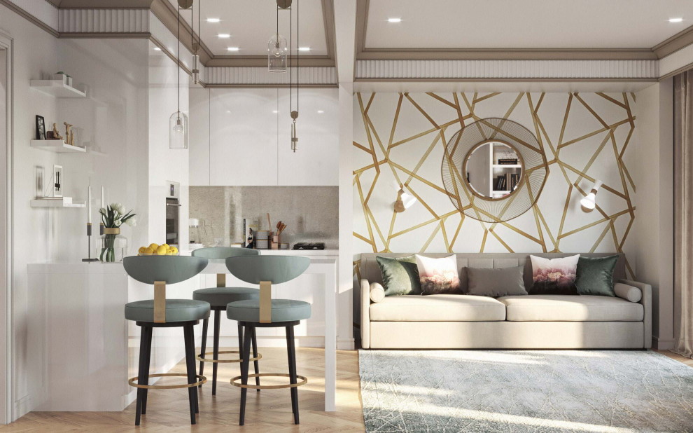 Дизайн интерьера квартиры-студии для современной модной девушки