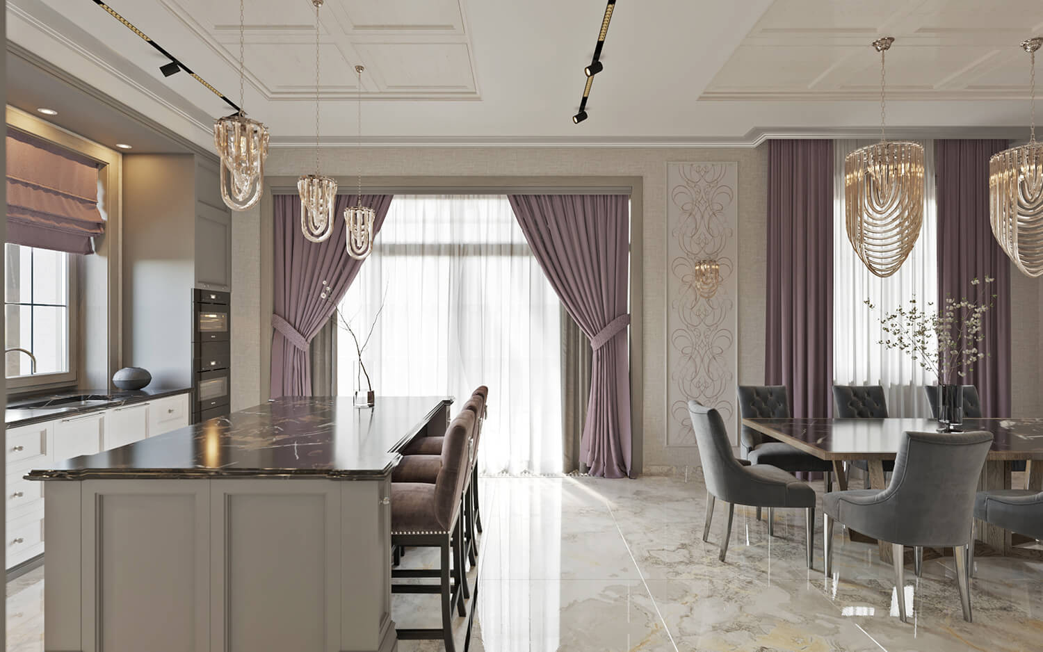 Дизайн интерьера жилого дома. Современная классика.