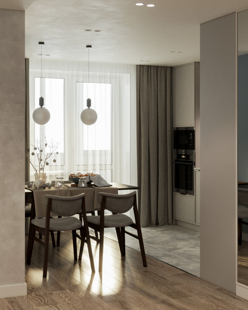 Вид на кухню из холла