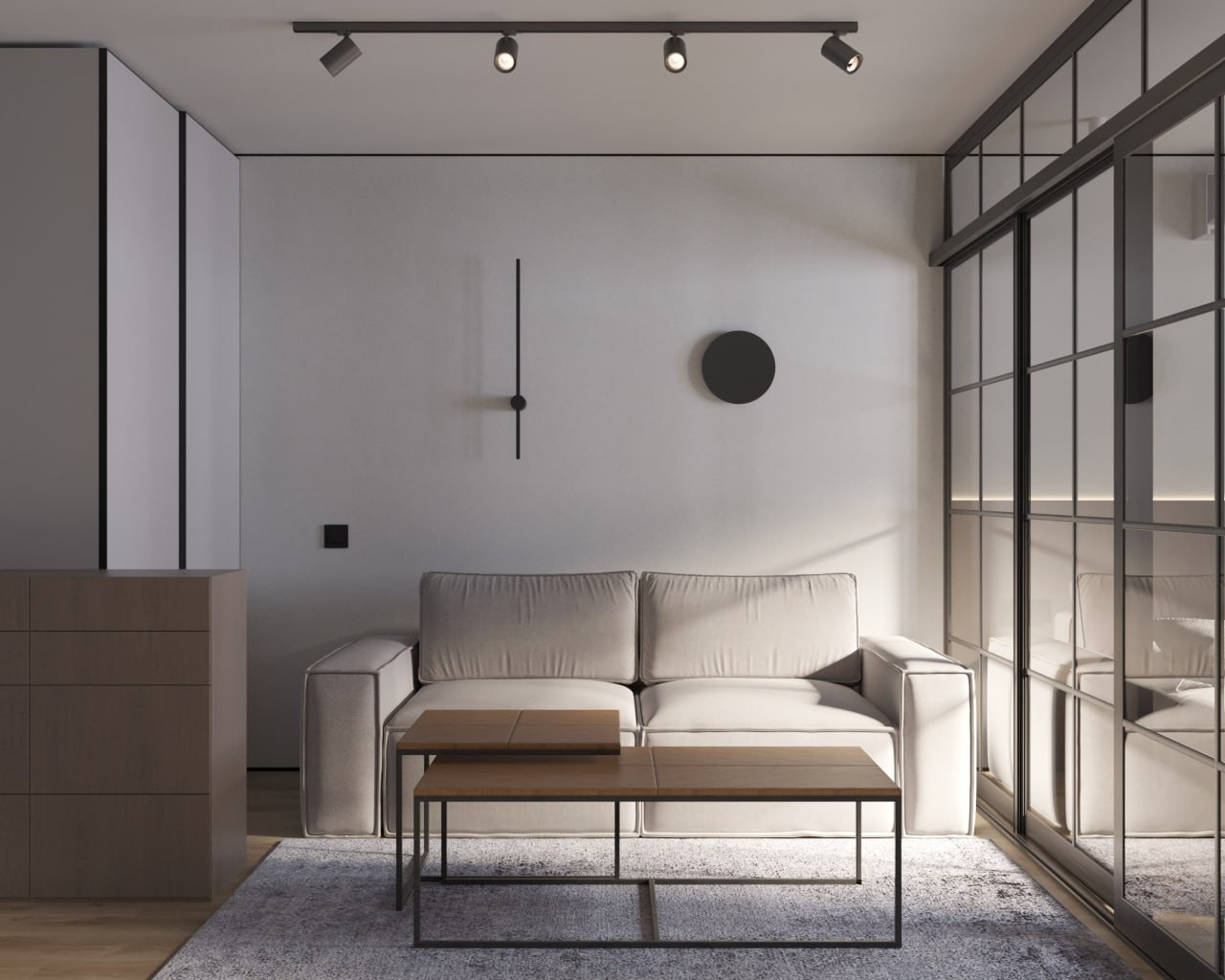 Однокомнатная квартира в стиле минимализм