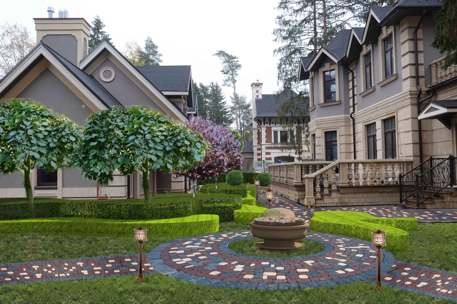 Благоустройство территории загородного дома в поселке Трувиль