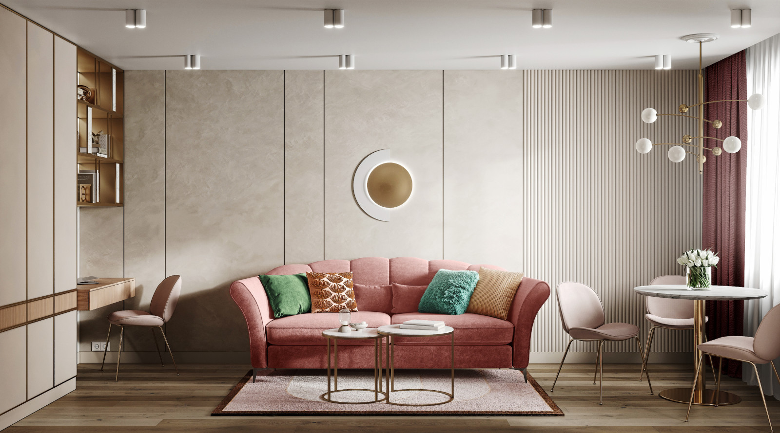 Обложка проекта: The rosebud. Дизайн-проект квартиры в ЖК "Skandi Klubb"