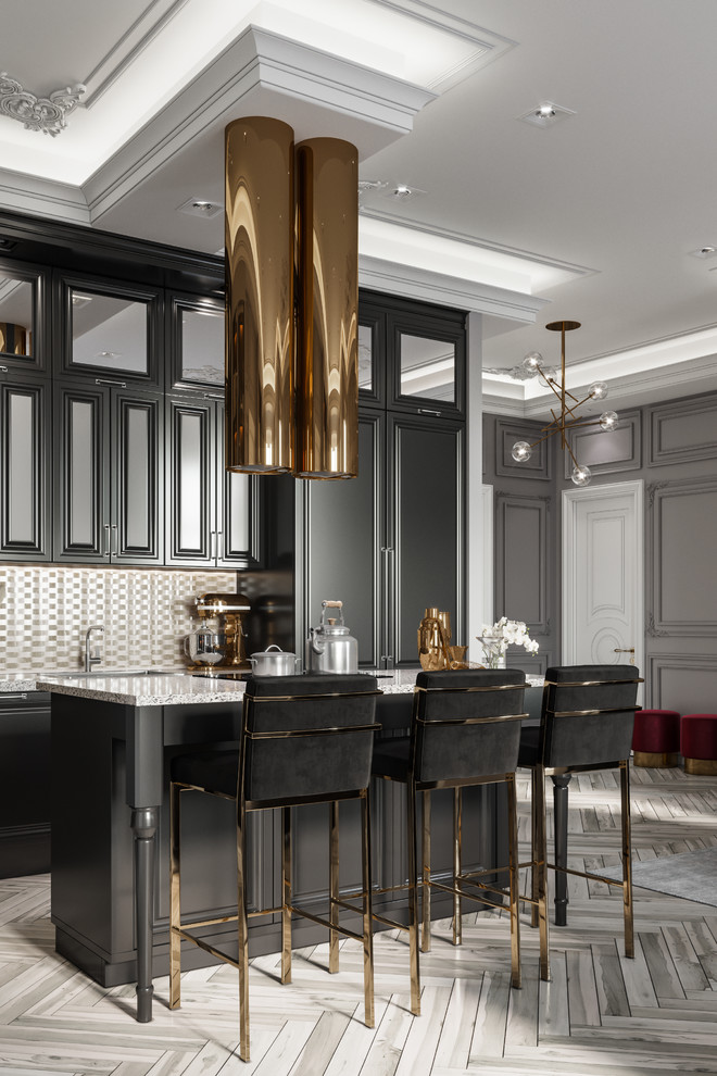 Дизайн проект элитной квартиры в Москве Grey&Gold