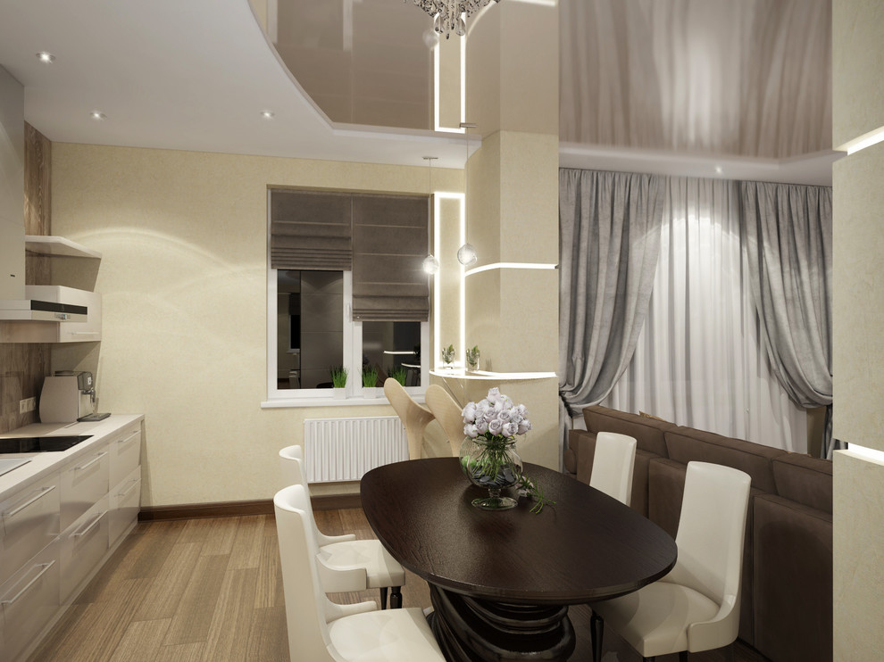 3D визуализация | Квартира в кремовых тонах с яркими акцентами