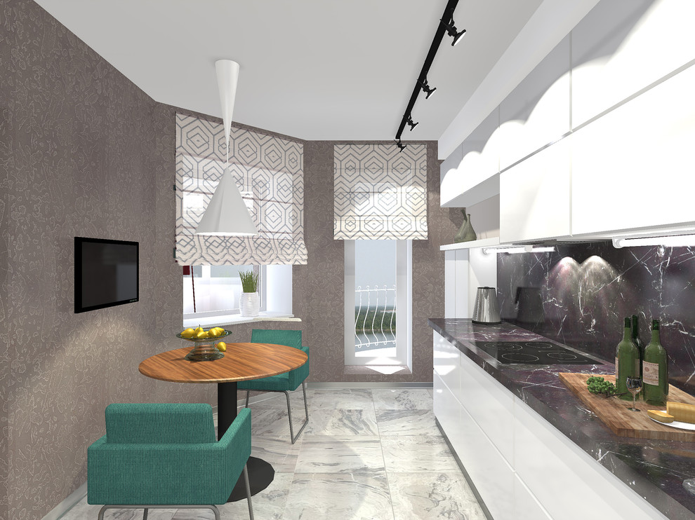 Обложка проекта: Дизайн-проект квартиры в современном стиле в серо-синих оттенках в Волгограде