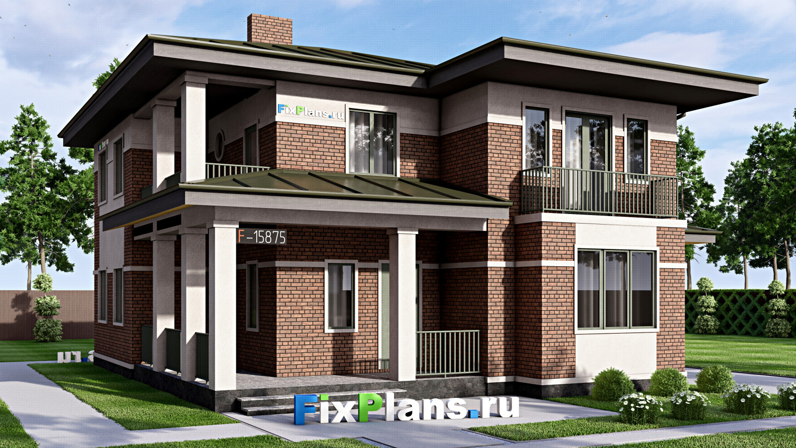 Проект двухэтажного дома 16х14 м S251м2 F-15875