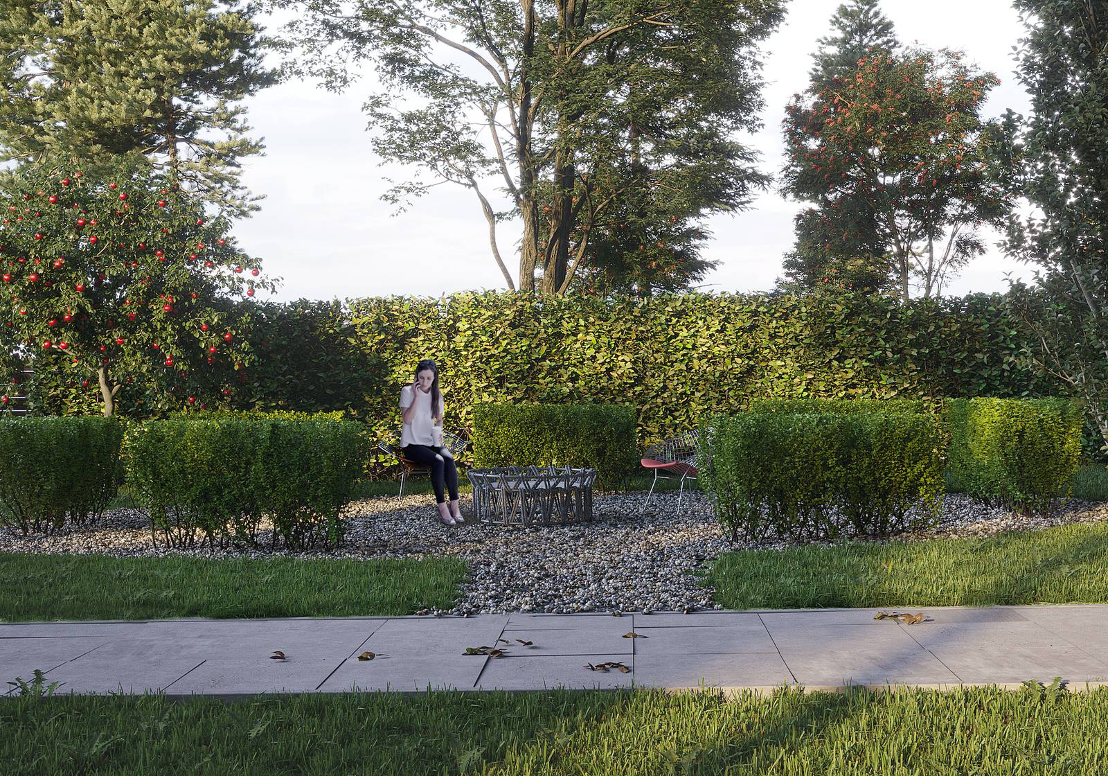 Сад на неудобной территории.