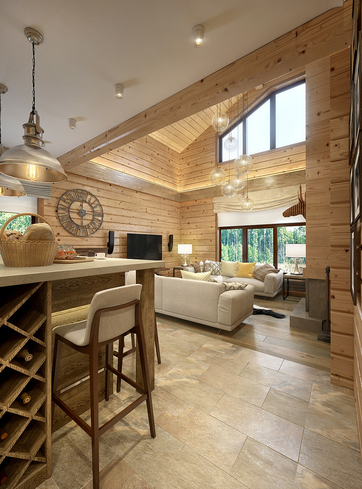 Интерьер дома из бруса