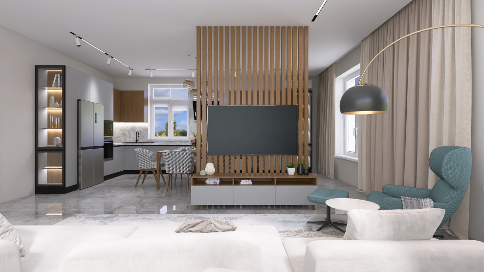 Кухня-гостиная в частном доме, Московская область