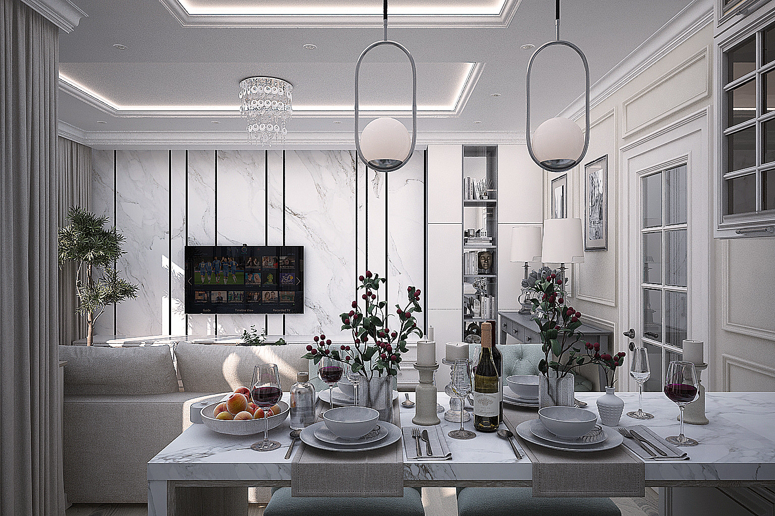 ул. Садовая гостиная-кухня