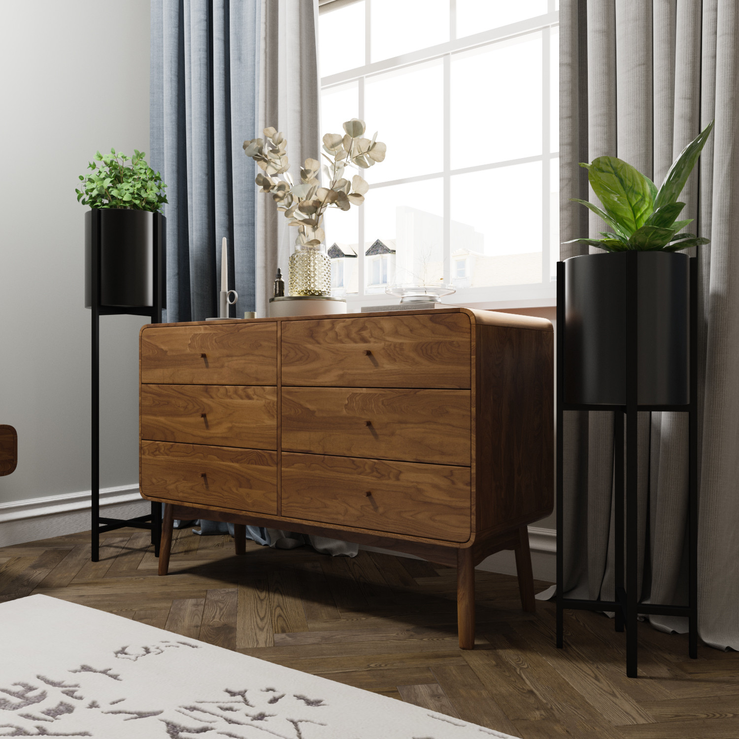 Уютная небольшая спальня с кроватью Artfabric