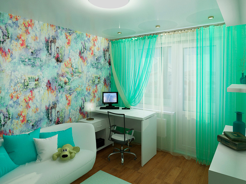 бирюзовая комната девушке