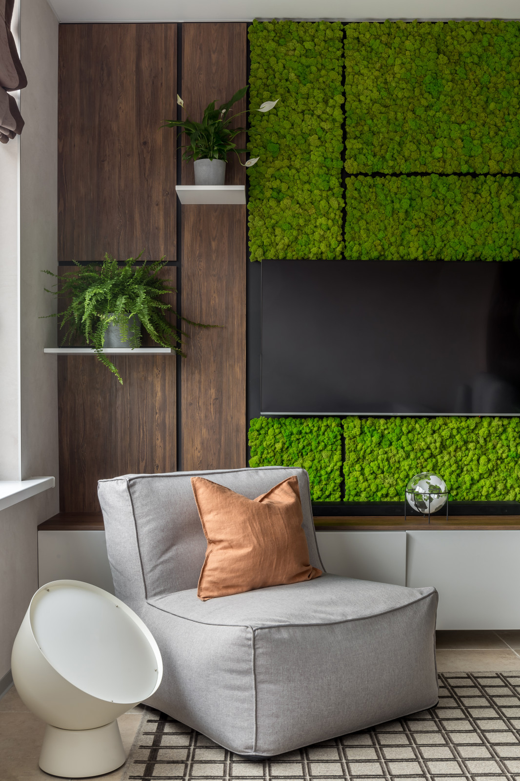 Кухня-гостиная с зеленью