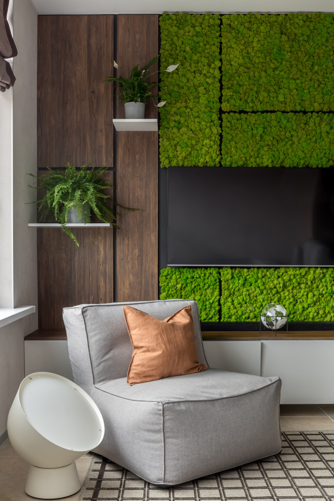 Кухня-гостиная с зеленью