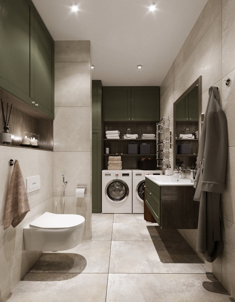 Обложка проекта: Ванная комната с постирочной