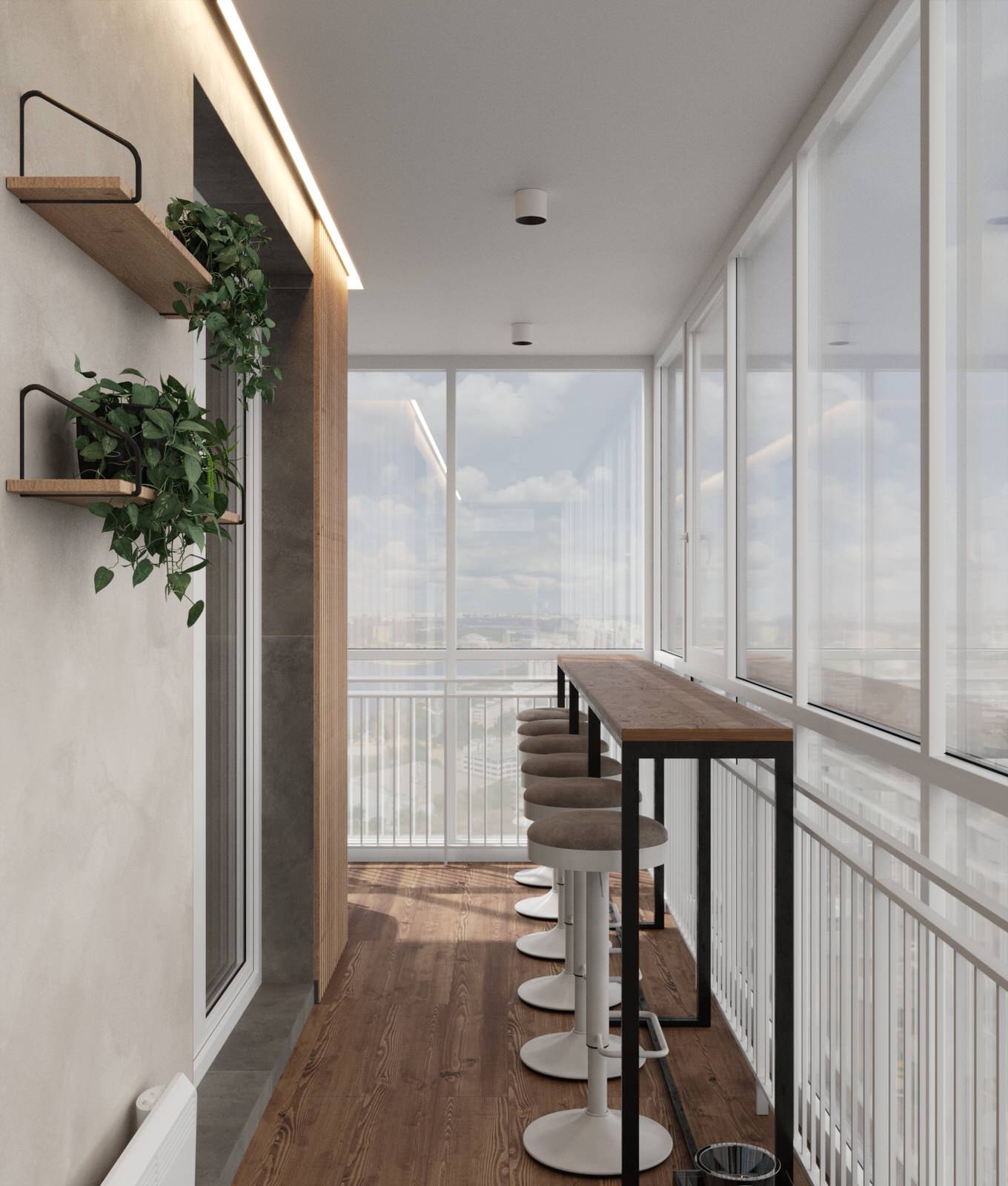 Дизайн квартиры в ЖК «Солярис» с большой лоджией