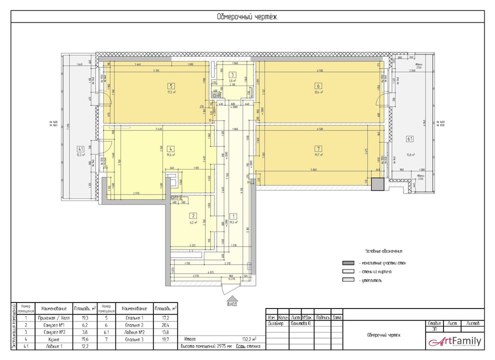 Квартира в ЖК "Империал" площадью 132,2 м.кв.