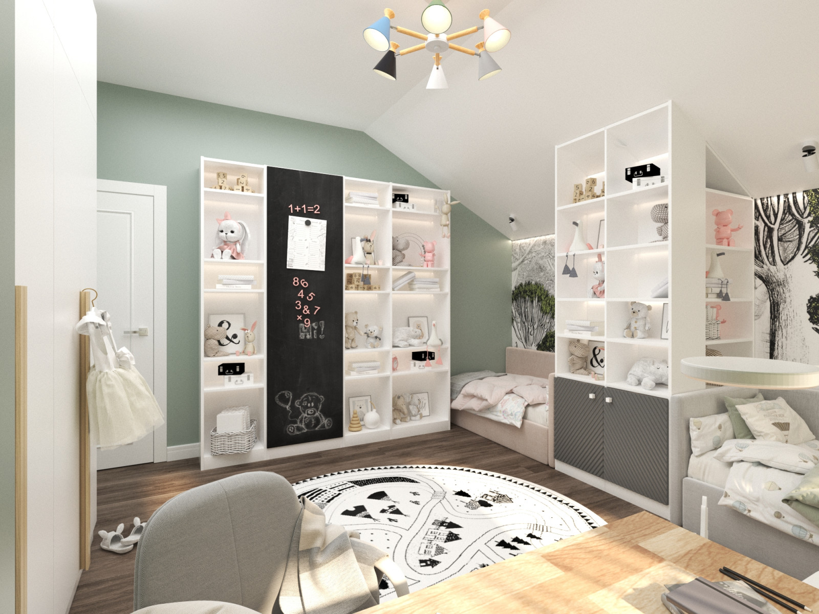 Яркий интерьер таунхауса