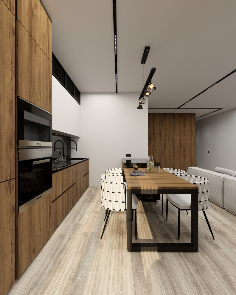 Дизайн концепция кухни-гостиной