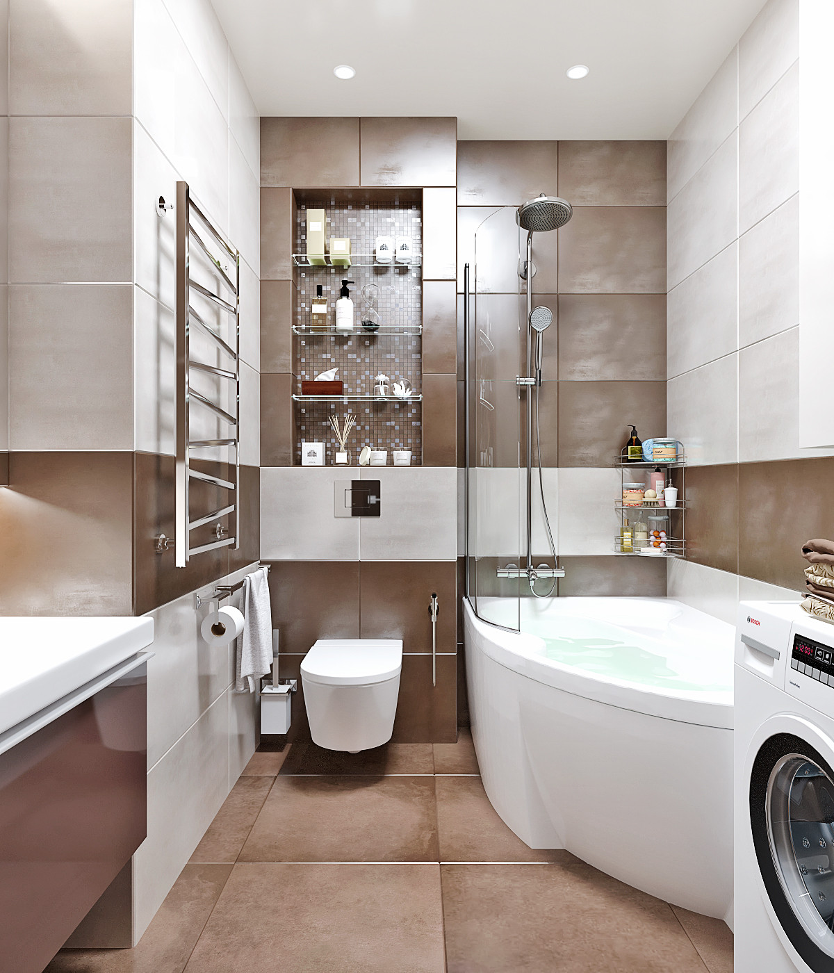 Апартаменты в Москве 90 кв.м. ванная