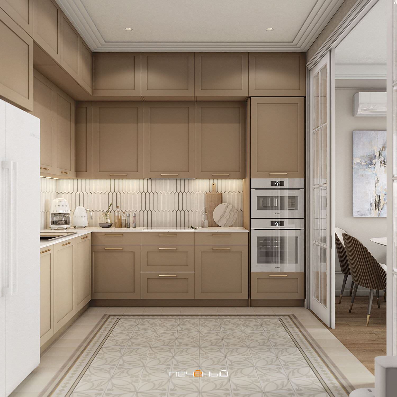 2024 Дизайн 3-х комн. квартиры в стиле неоклассика, 79 м², ЖК КутузовGRAD II